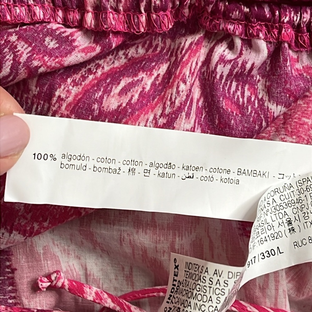 ZARA MAXI DRESS CUT OUT PATCHWORK PINK FUCHSIA LONG COTTON, 3709/917,size large - Picture 6 of 16